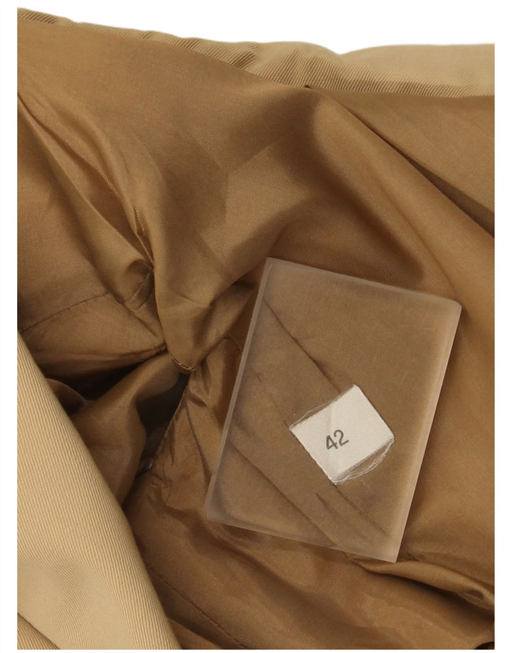 Vintage mujer 2 botones Blazer chaqueta IT 42 Medio Beige