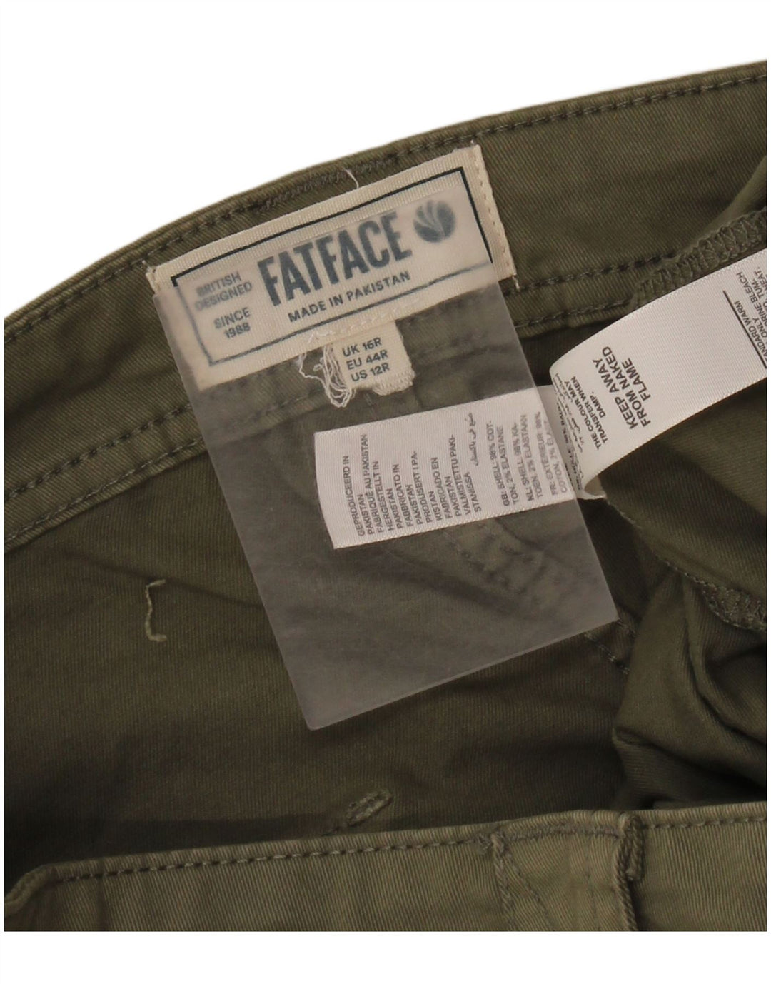 FAT FACE Pantalones cargo de pierna ancha para mujer UK 40 Large W36 L29 Algodón caqui