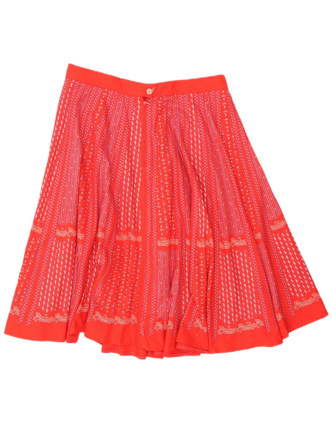 C&A Falda Plisada Acampanada para Mujer W34 Grande Algodón Rojo