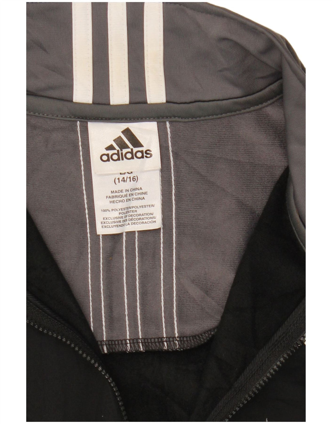 Adidas - Chaqueta de chándal para niño (12-13 años), color negro