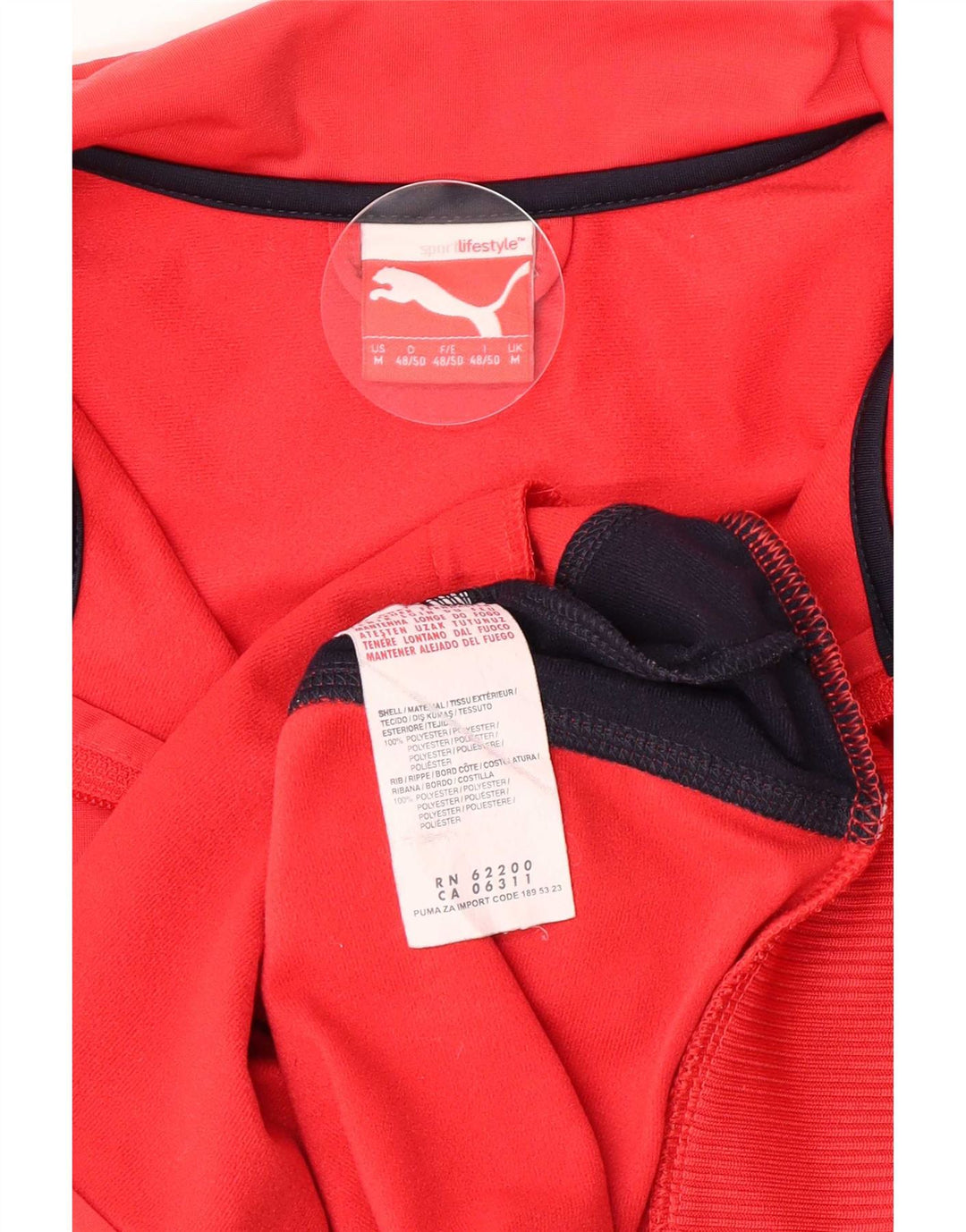 Puma Chaqueta de chándal para hombre con bloques de color rojo medio Poliéster