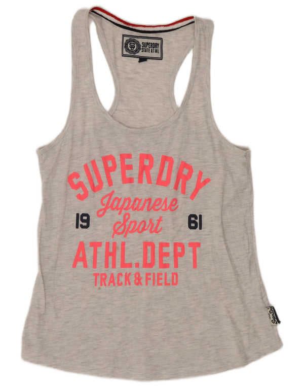 Superdry Hombre Gráfico Chaleco Top Pequeño Poliéster Gris Moteado