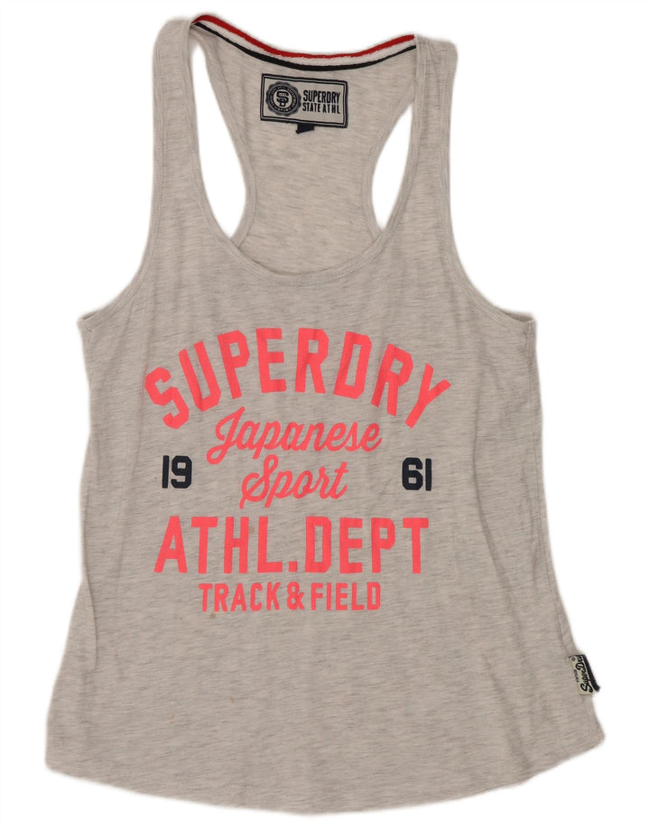 Superdry Hombre Gráfico Chaleco Top Pequeño Poliéster Gris Moteado