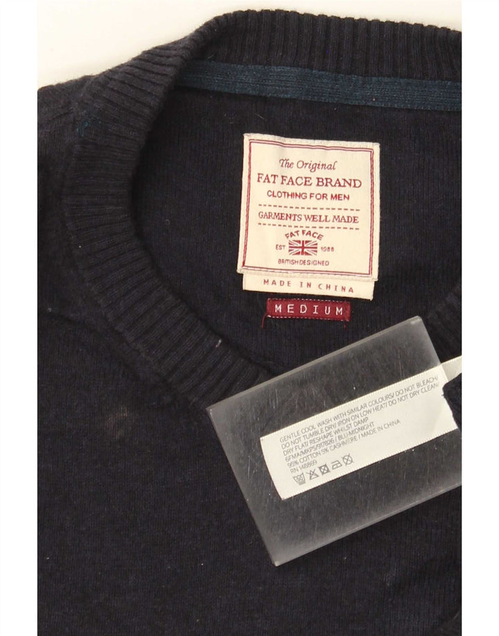 Jersey con cuello en V para hombre de Fat Face Algodón azul marino medio