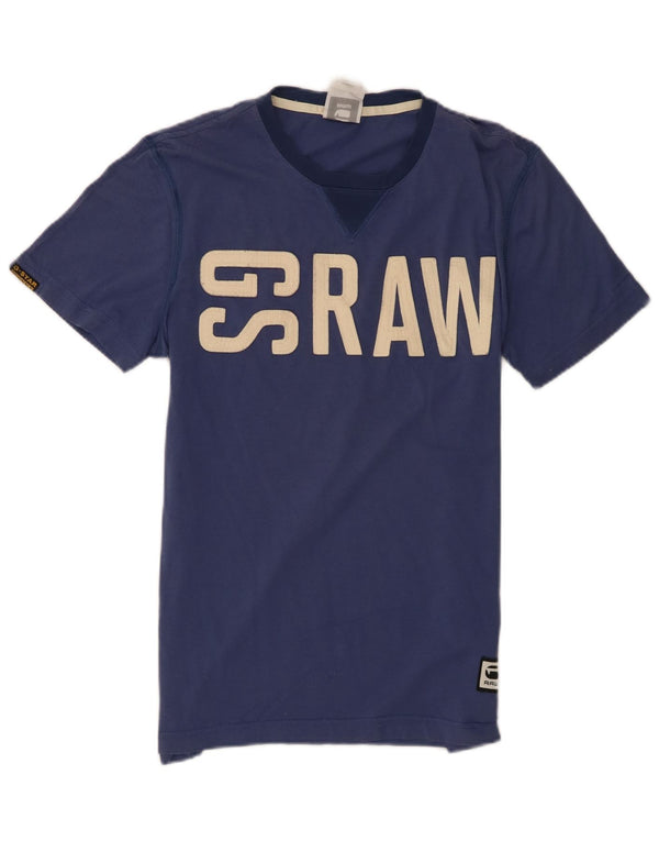 G-Star Hombre Camiseta Gráfica Top Medium Azul Marino Algodón