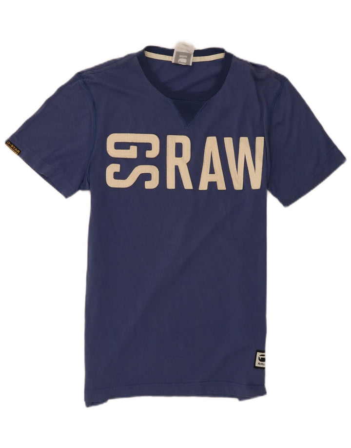 G-Star Hombre Camiseta Gráfica Top Medium Azul Marino Algodón