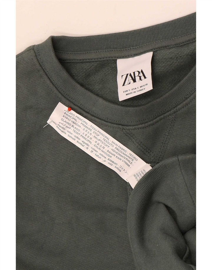 Zara Hombre Sudadera Jumper Small Verde Algodón