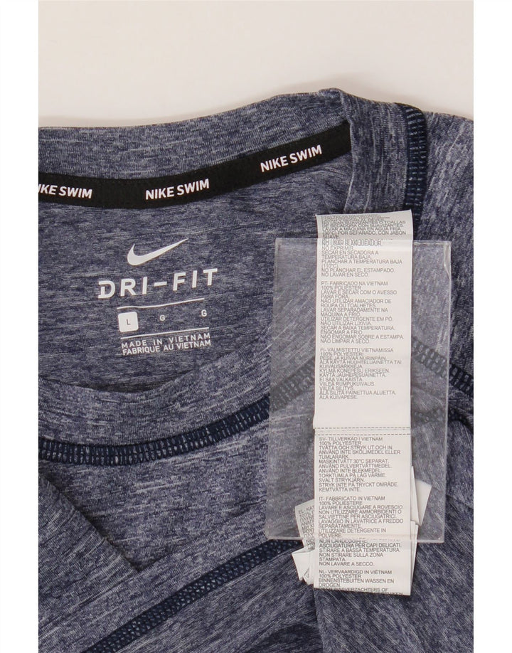 Camiseta Nike Dri Fit para hombre, talla grande, poliéster moteado en azul marino