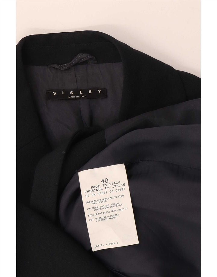 Sisley Chaqueta tipo blazer de 3 botones para mujer IT 40 Small Poliéster azul marino