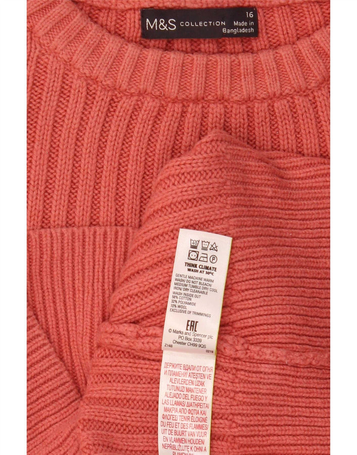 Marks & Spencer Suéter de Cuello Redondo para Mujer UK 46 Grande Rosa