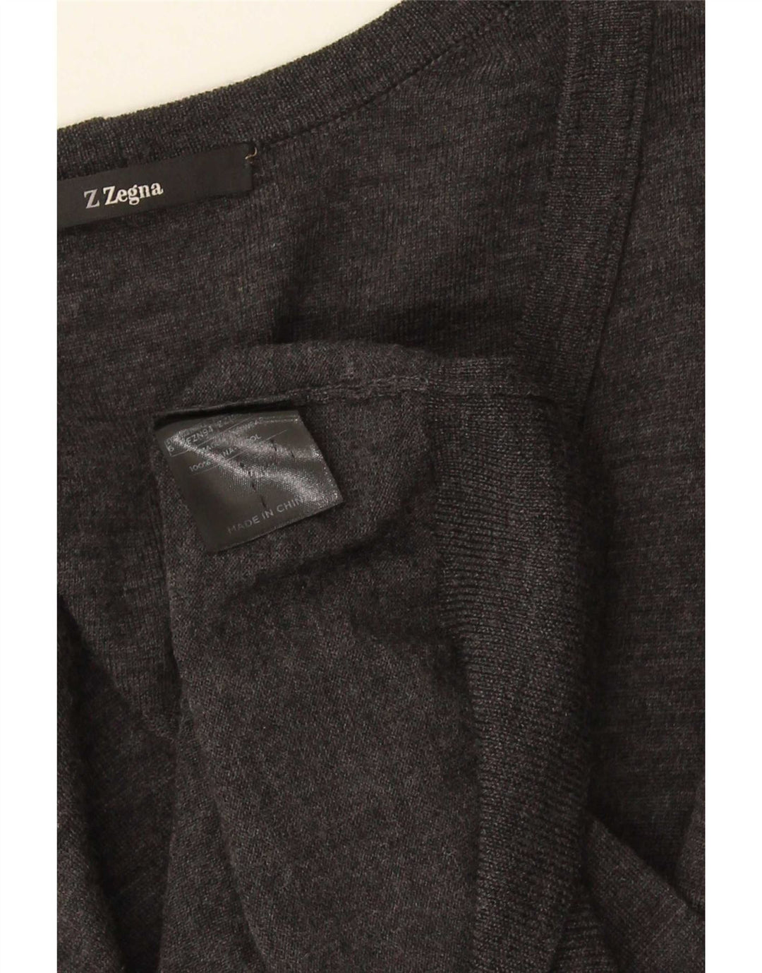Z ZEGNA Suéter tipo cárdigan para mujer US 6 Lana gris medio