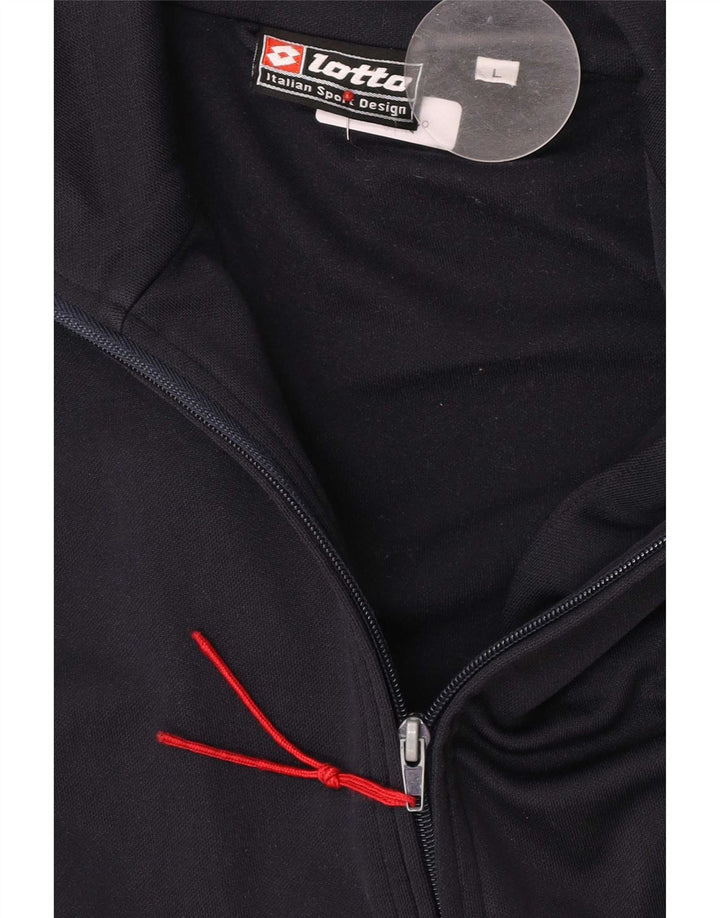 Lotto Mens Regular Fit Chándal Top Chaqueta Grande Negro