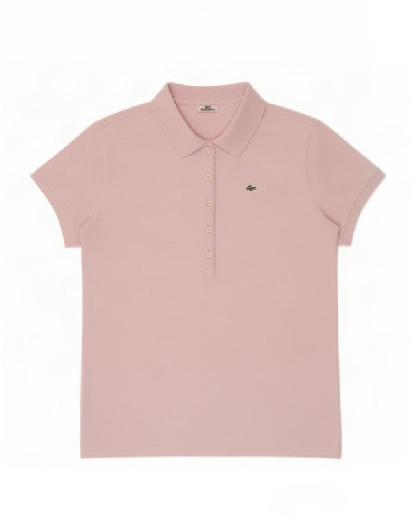 Polo Lacoste Mujer Talla 46 XL Algodón Rosa
