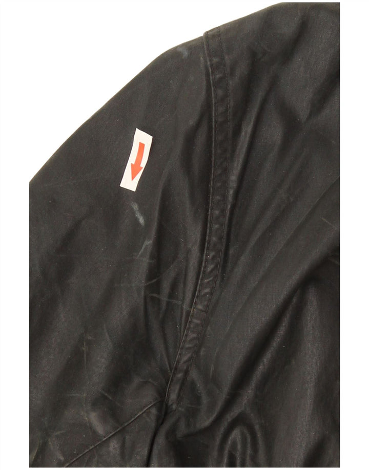 Barbour Abrigo de algodón encerado con borde para hombre Reino Unido 36 Pequeño Negro