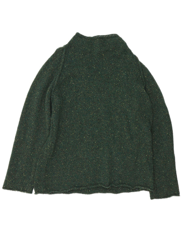 Jersey de cuello alto para mujer Gas UK 20 2XL Lana moteada verde