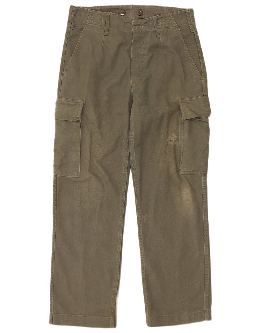 VINTAGE Pantalón cargo recto para hombre W30 L28 Algodón caqui