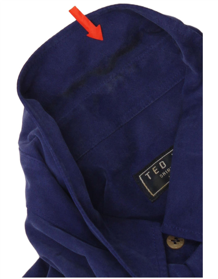 Ted Baker Camisa para hombre Talla 4 Grande Azul Polynosic