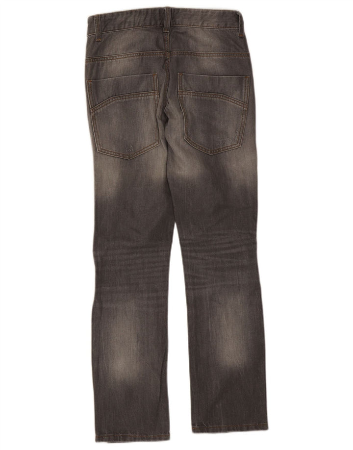 BENETTON Vaqueros Rectos Desgastados para Niñas 11-12 Años 2XL W28 L28 Gris