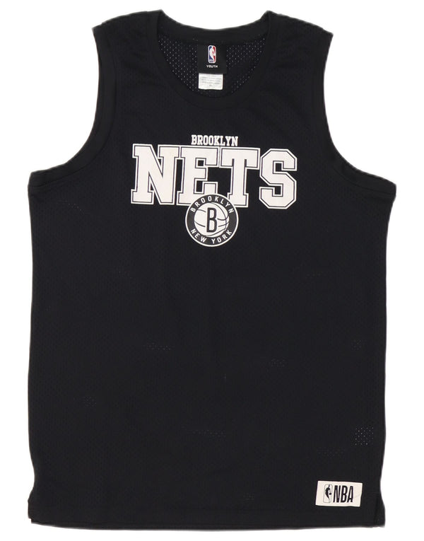 NBA Boys Brooklyn Nets Graphic Vest Top 15-16 años Negro Poliéster