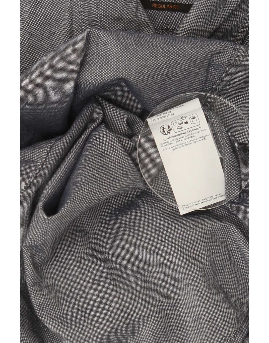 Camisa Hugo Boss Hombre Regular Fit Algodón Azul Medio