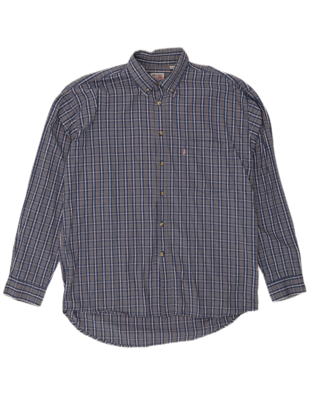 Camisa Levi's para hombre de algodón a cuadros azules grandes