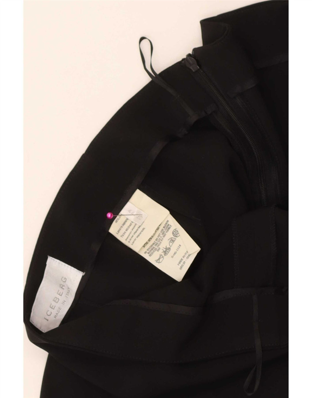 Falda con volantes para mujer Iceberg IT 44 Medium W32 Seda negra