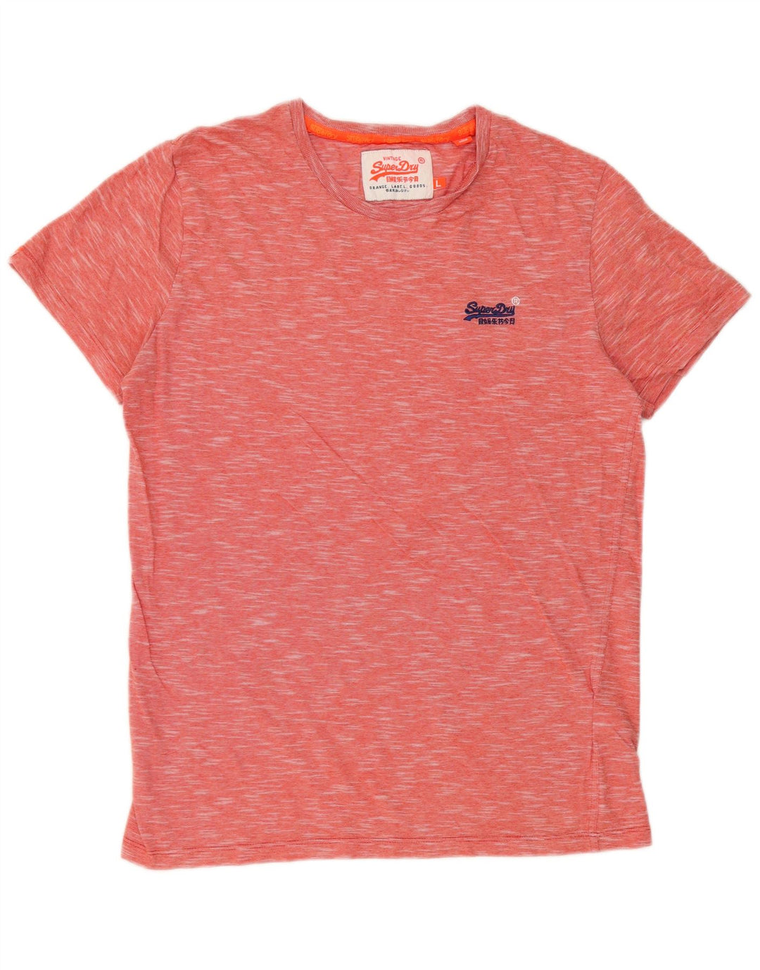 SUPERDRY Camiseta para hombre Top Large de algodón moteado rojo