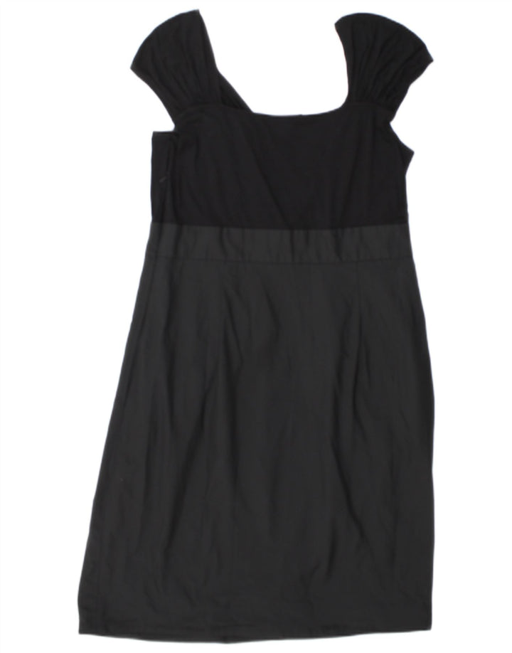 Dkny Vestido recto para mujer US 14 XL Viscosa negra con bloques de color