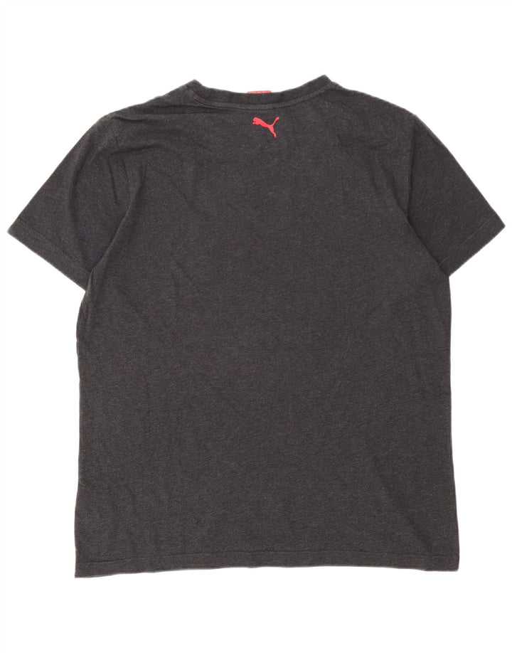 PUMA Camiseta gráfica para hombre Top grande de algodón gris