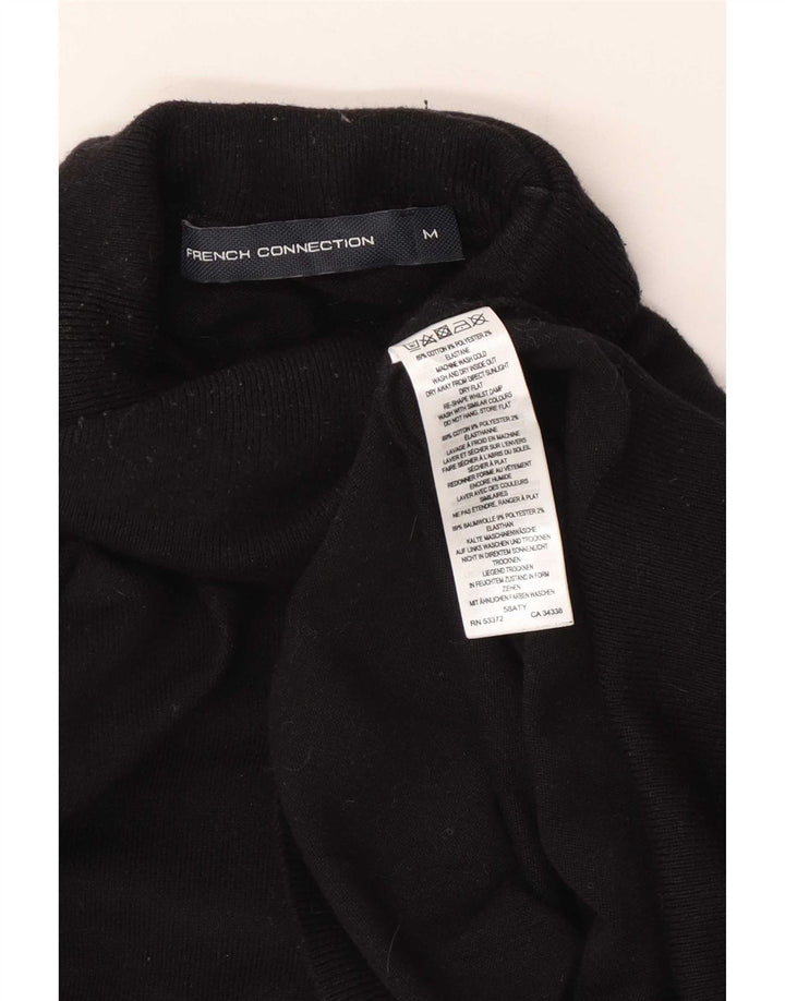 French Connection Suéter tipo jersey con cuello vuelto para mujer UK 44 Mediano Algodón negro