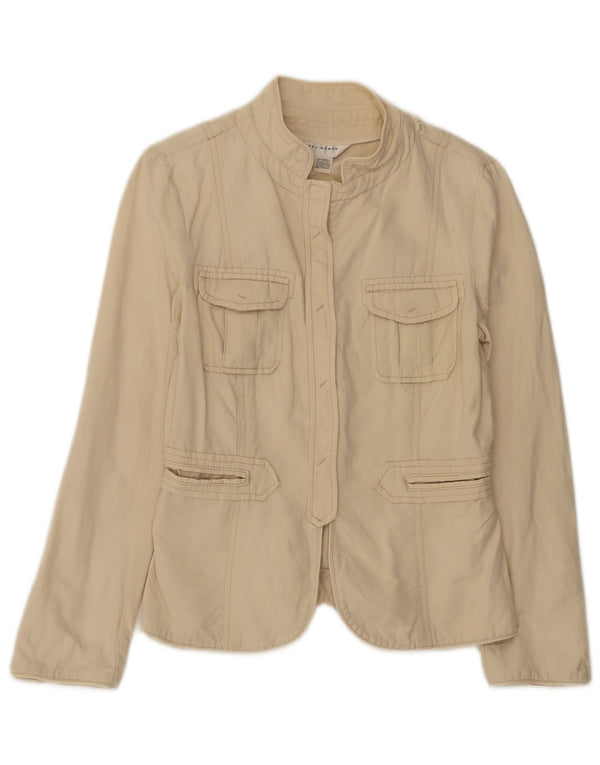 Zara Mujer Chaqueta Utilitaria Reino Unido 12 Algodón Beige Medio