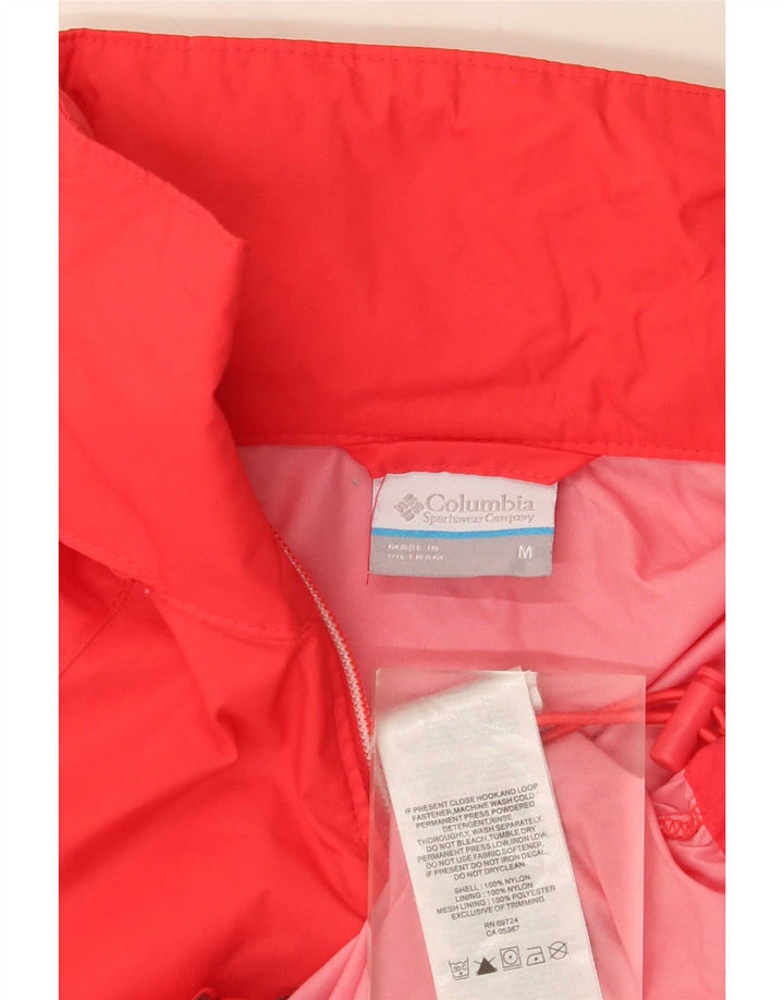 Chaqueta impermeable Columbia para mujer, talla 44, nailon rojo mediano