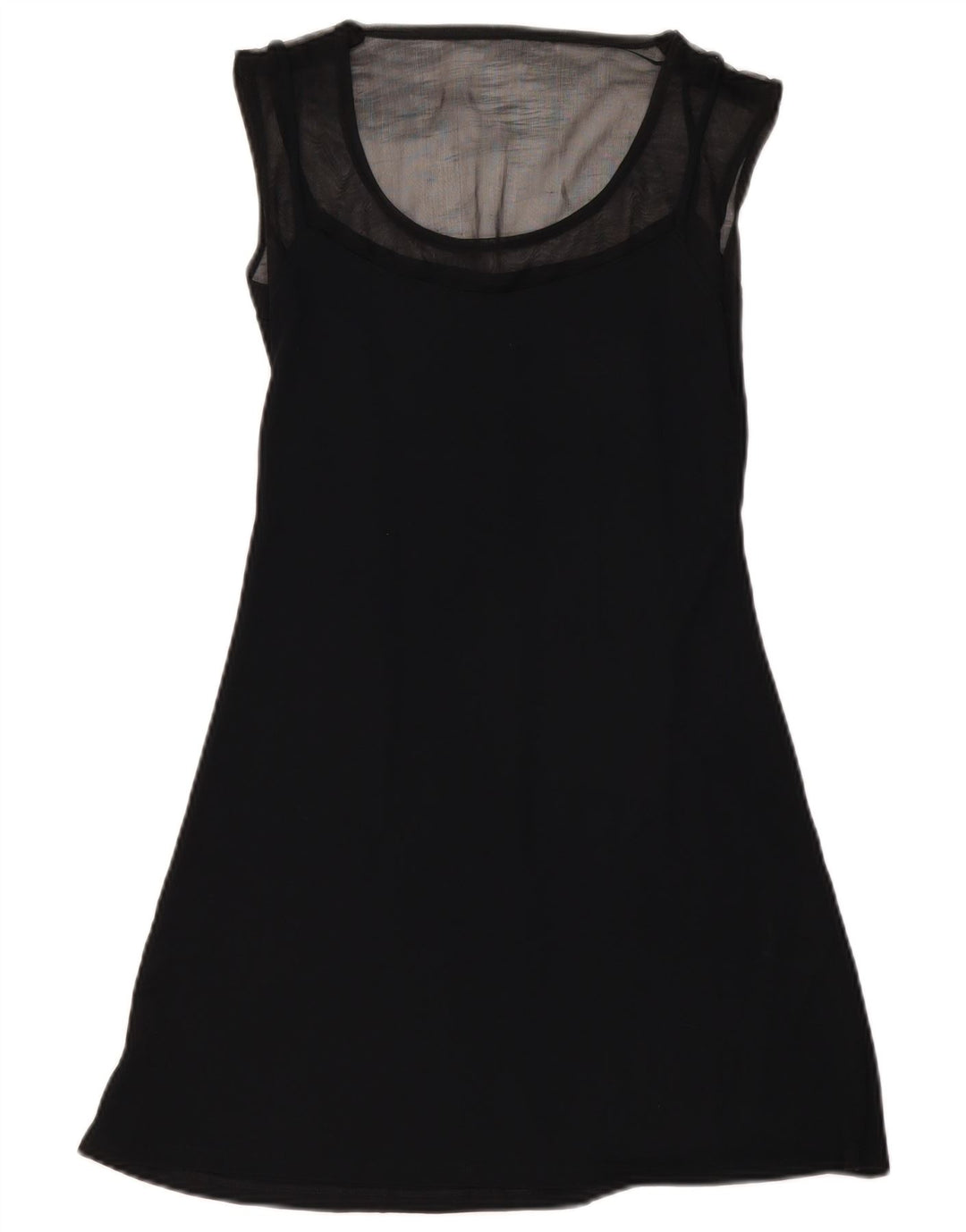 AMULETI Vestido acampanado sin mangas para mujer UK 40 Small Viscosa negra