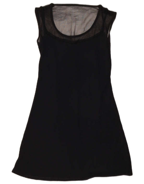 AMULETI Vestido acampanado sin mangas para mujer UK 40 Small Viscosa negra