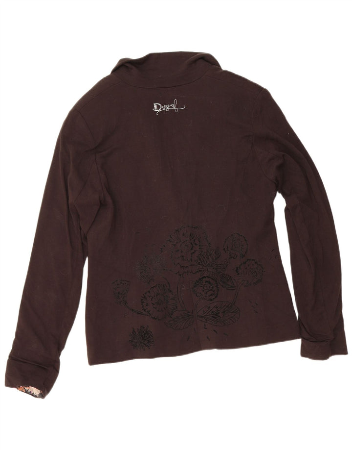 Desigual Chaqueta Blazer De 1 Botón Para Mujer EU 40 Mediana Negro Floral