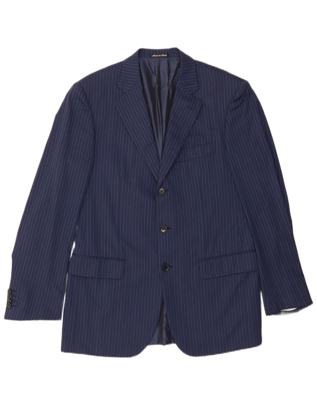 Pal Zileri Chaqueta tipo blazer de 3 botones para hombre IT 50 Large Azul marino a rayas