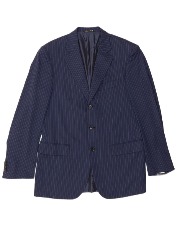 Pal Zileri Chaqueta tipo blazer de 3 botones para hombre IT 50 Large Azul marino a rayas