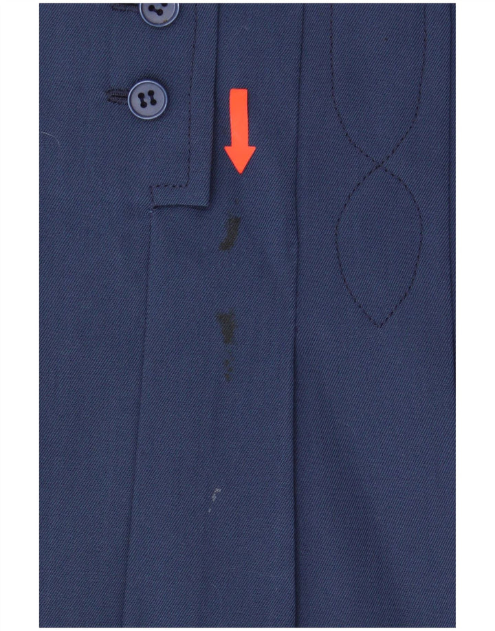 Minifalda plisada vintage para mujer W30 azul marino medio