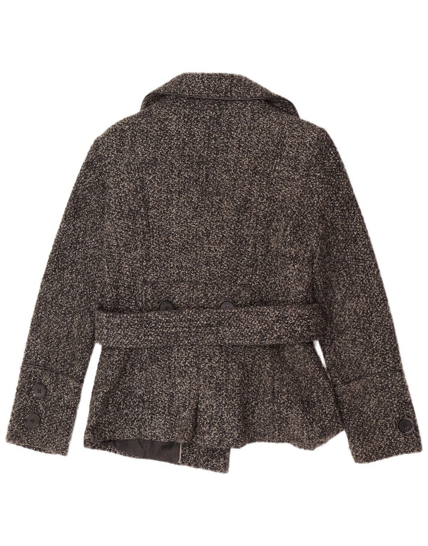 Zara Mujer Chaqueta Blazer De 3 Botones UK 10 Small Gris