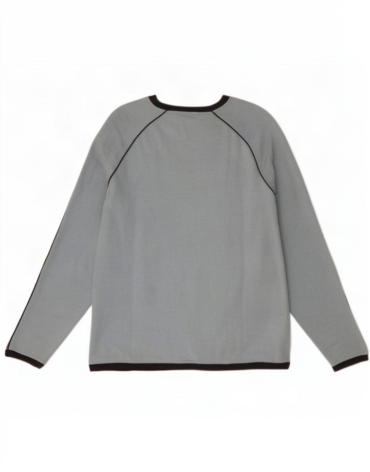 Asics - Camiseta de manga larga para mujer, talla 40, talla grande, algodón azul