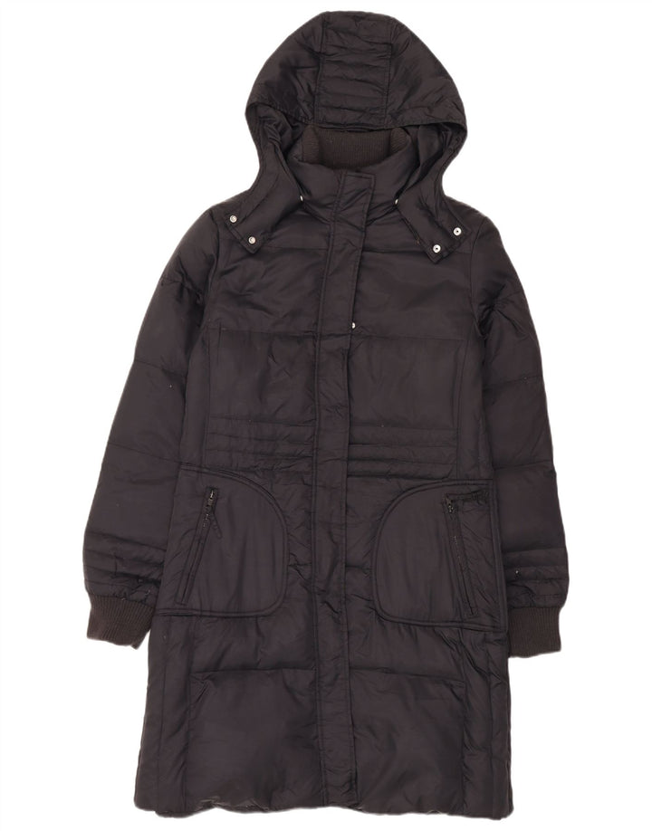 Playlife Abrigo acolchado con capucha para mujer UK 42 Mediano Poliamida negra