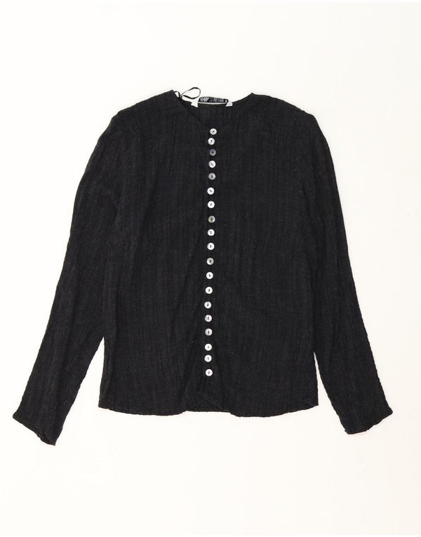 Zara Mujer Blusa Camisa UK 10 Small Viscosa Gris