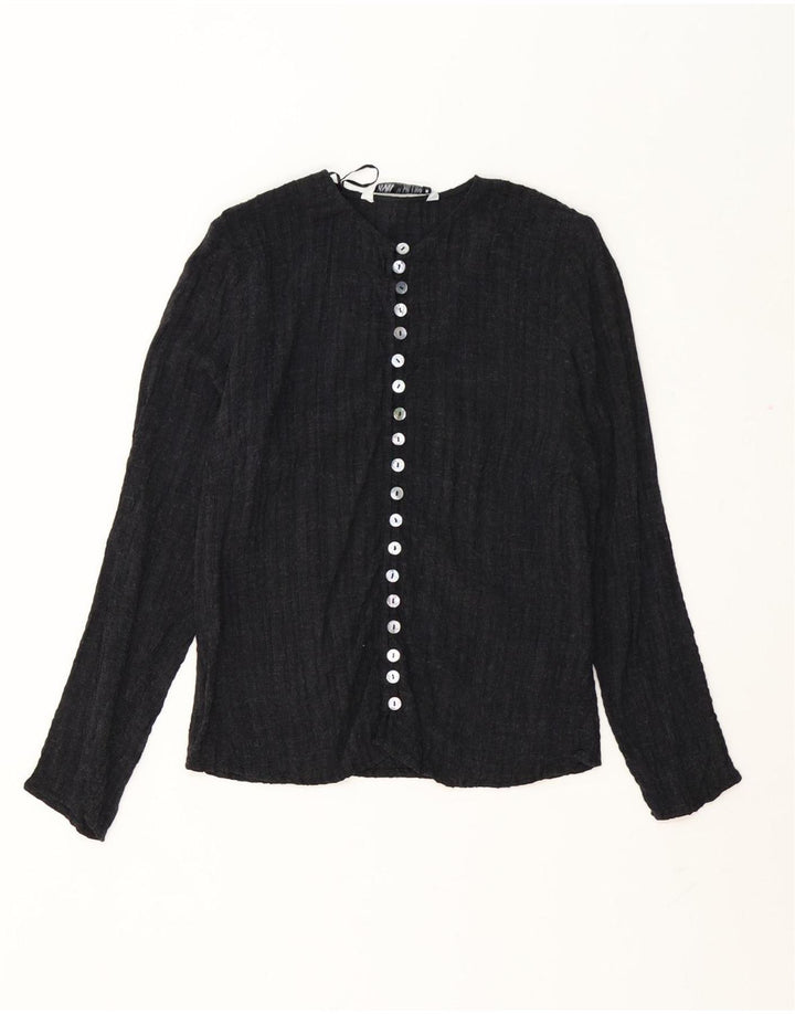 Zara Mujer Blusa Camisa UK 10 Small Viscosa Gris