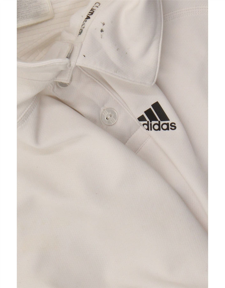 Adidas Mens Climacool Polo Shirt Pequeño Blanco Poliéster