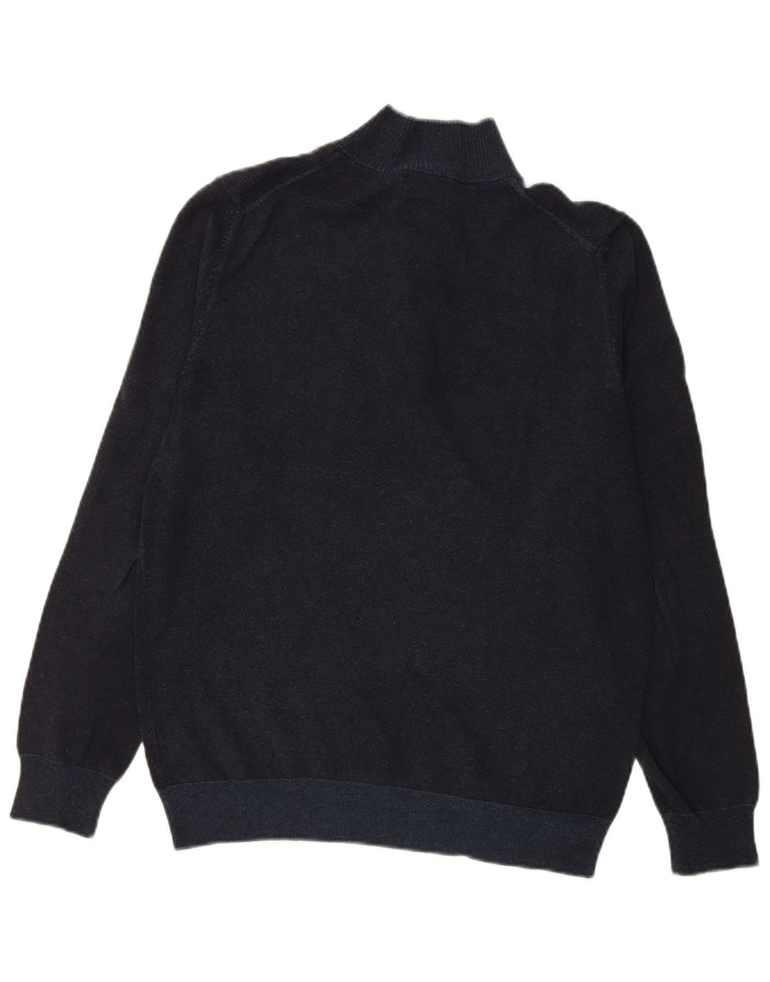 Massimo Dutti Jersey De Cuello Con Botones Para Hombre Large Azul Marino Algodón