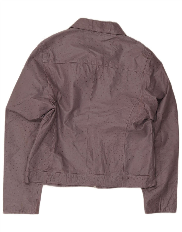 Chaqueta de cuero vintage para mujer IT 46 Púrpura grande