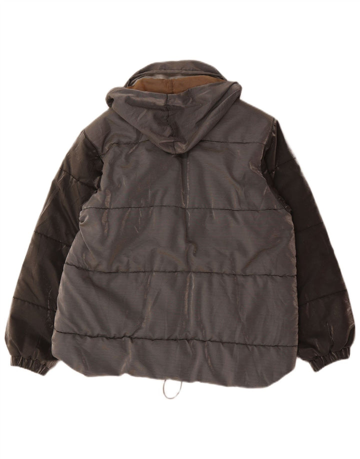 Belfe & Womens Chaqueta acolchada extragrande con capucha Reino Unido 44 Gris medio Colorblock