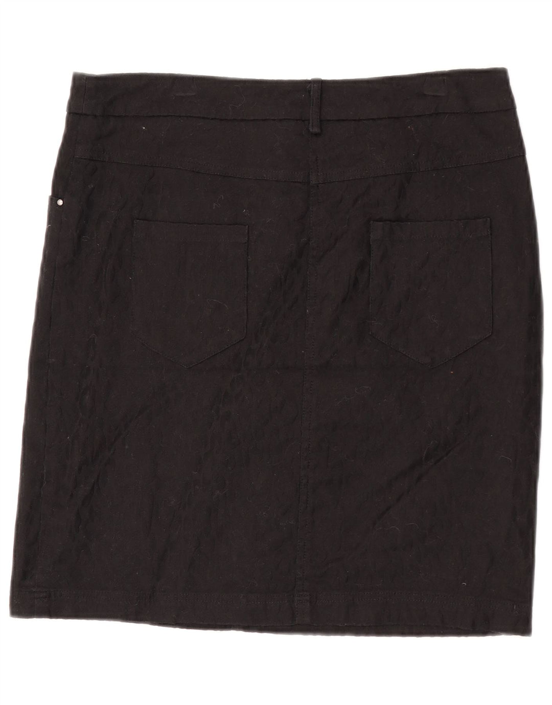 Laura Ashley Falda Recta para Mujer UK 12 Medium W34 Algodón Negro