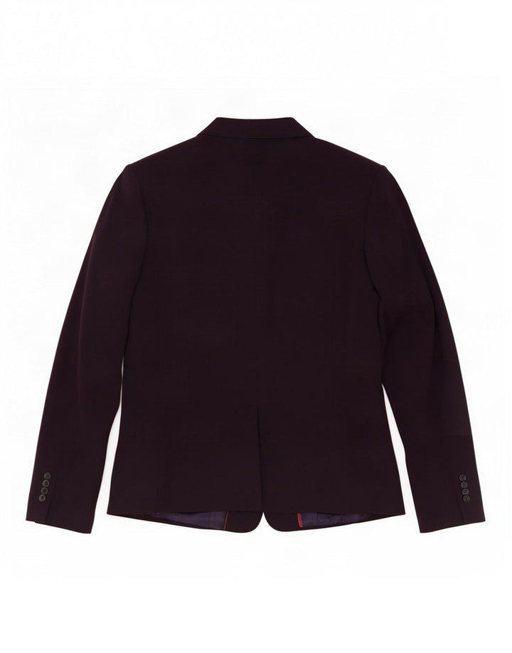 Marks & Spencer Chaqueta tipo blazer de 3 botones para mujer UK 40 XL Poliéster morado
