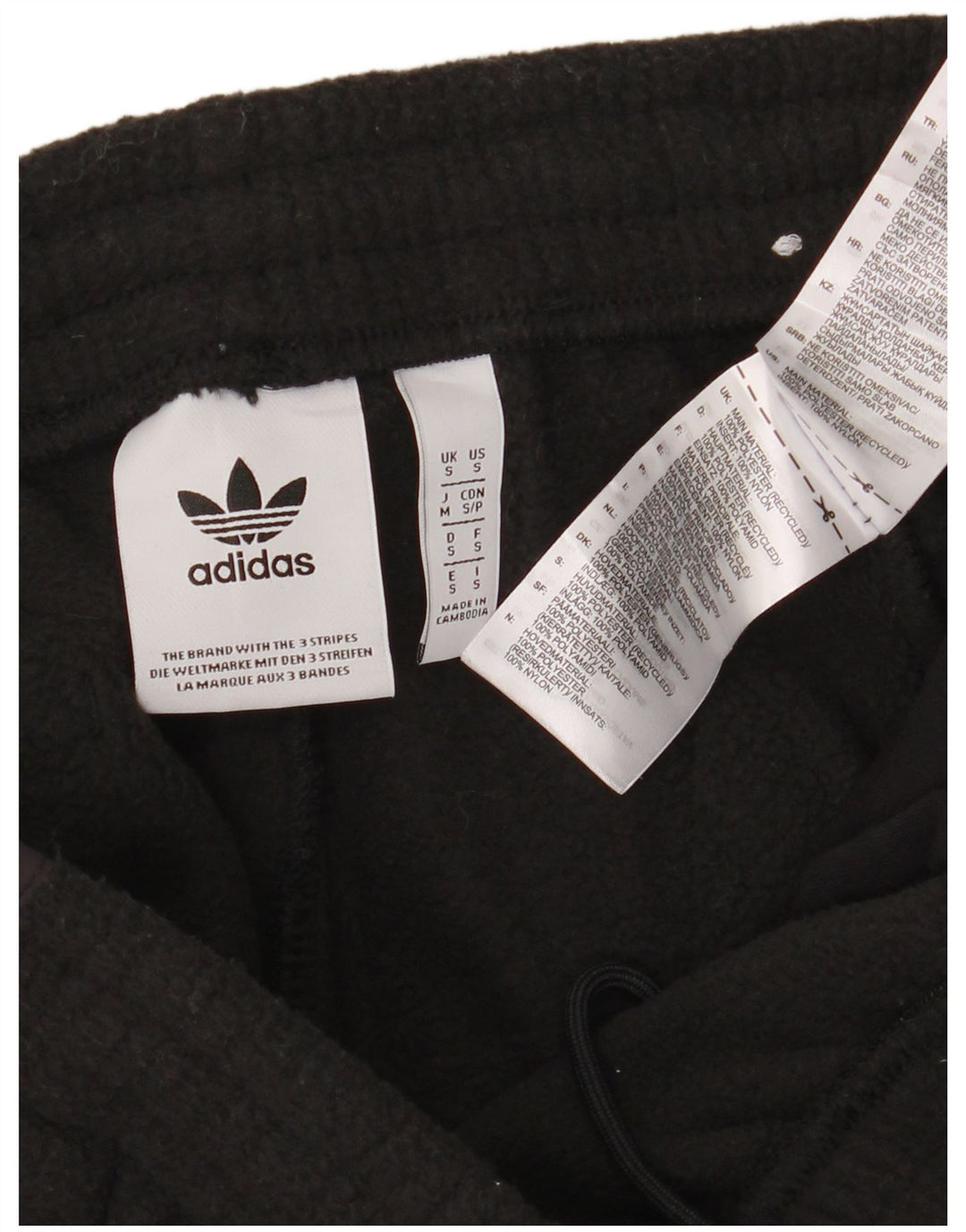 ADIDAS Pantalones de chándal de forro polar para hombre Joggers Small Negro Poliéster